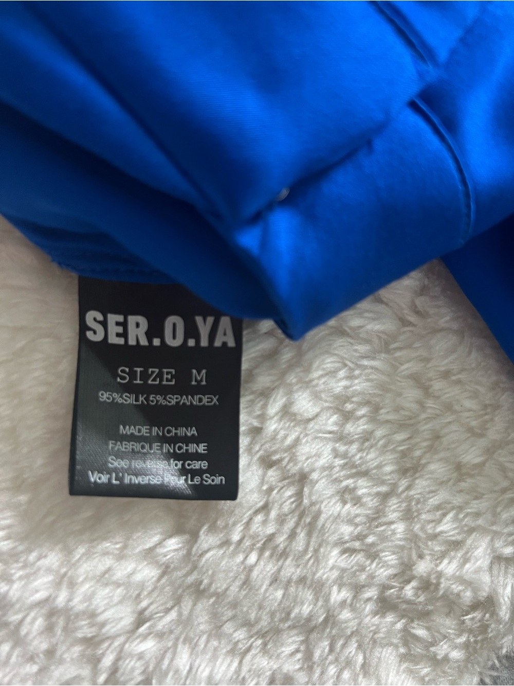 SER.O.YA retrofete Wide-Leg Satin Pants Royal blue - Picture 10 of 11
